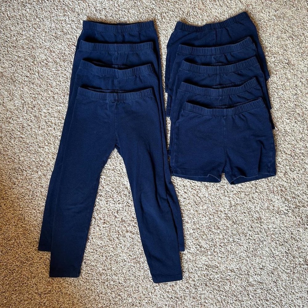 Children's Place Uniform Navy Leggings & Cartwheel Shorts (Lot of 9 pieces)